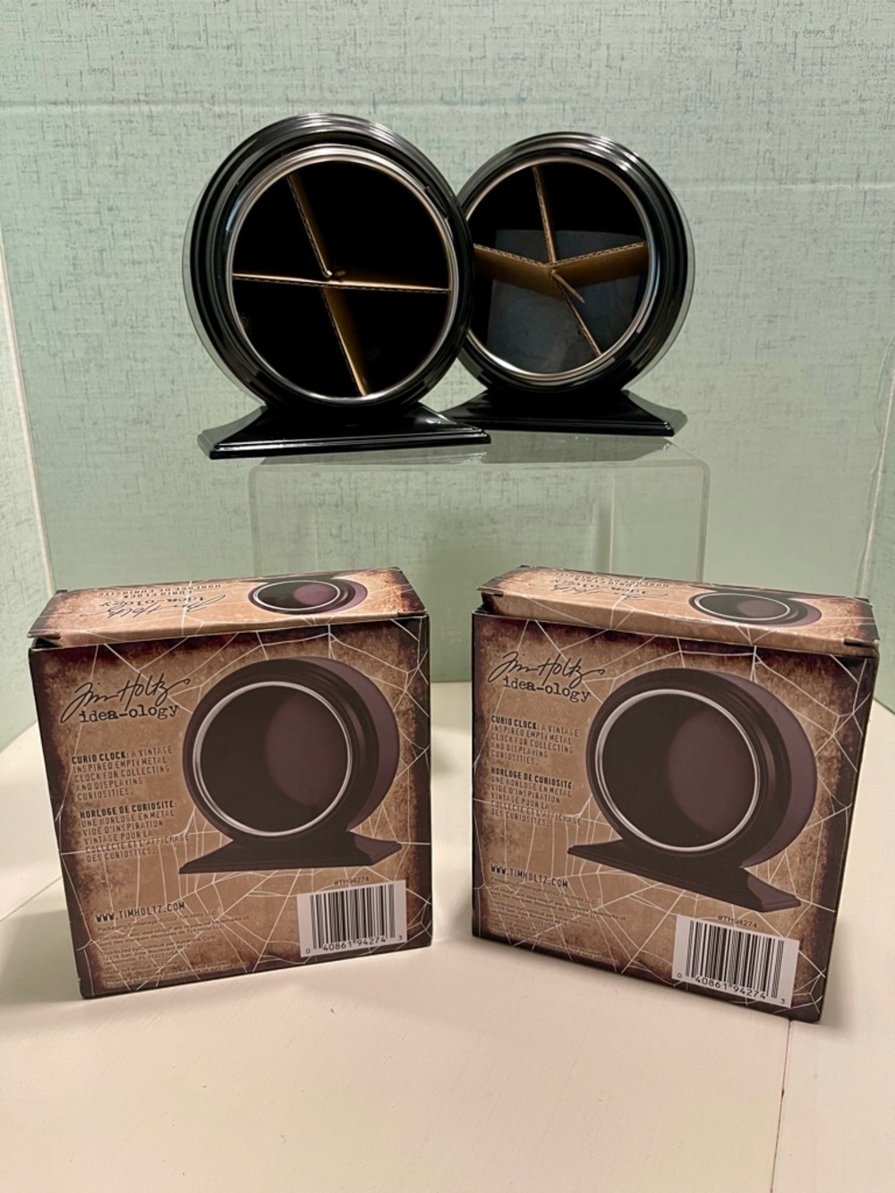 NWT TIM HOLTZ Idea-ology Curio Clock Project Decor in Black and Silver BUNDLE - Picture 3 of 5